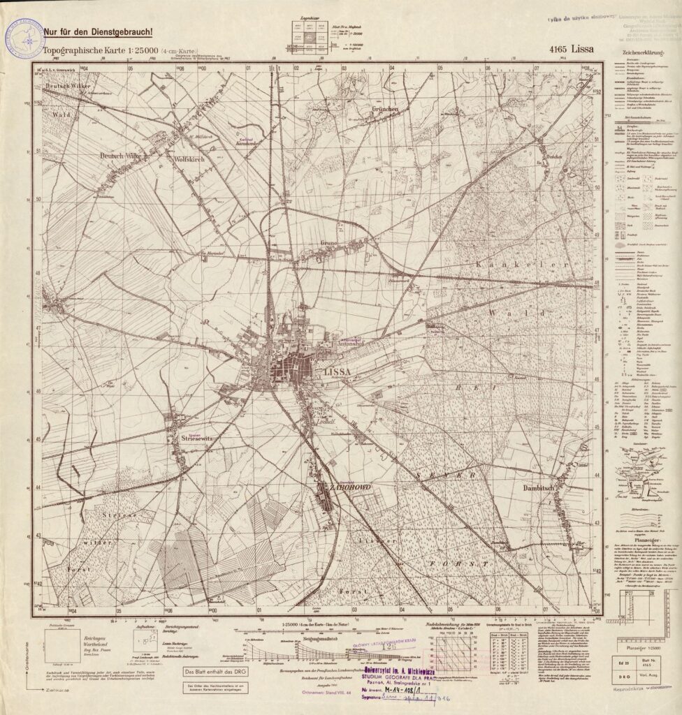 Mapa Leszna z 1944 roku