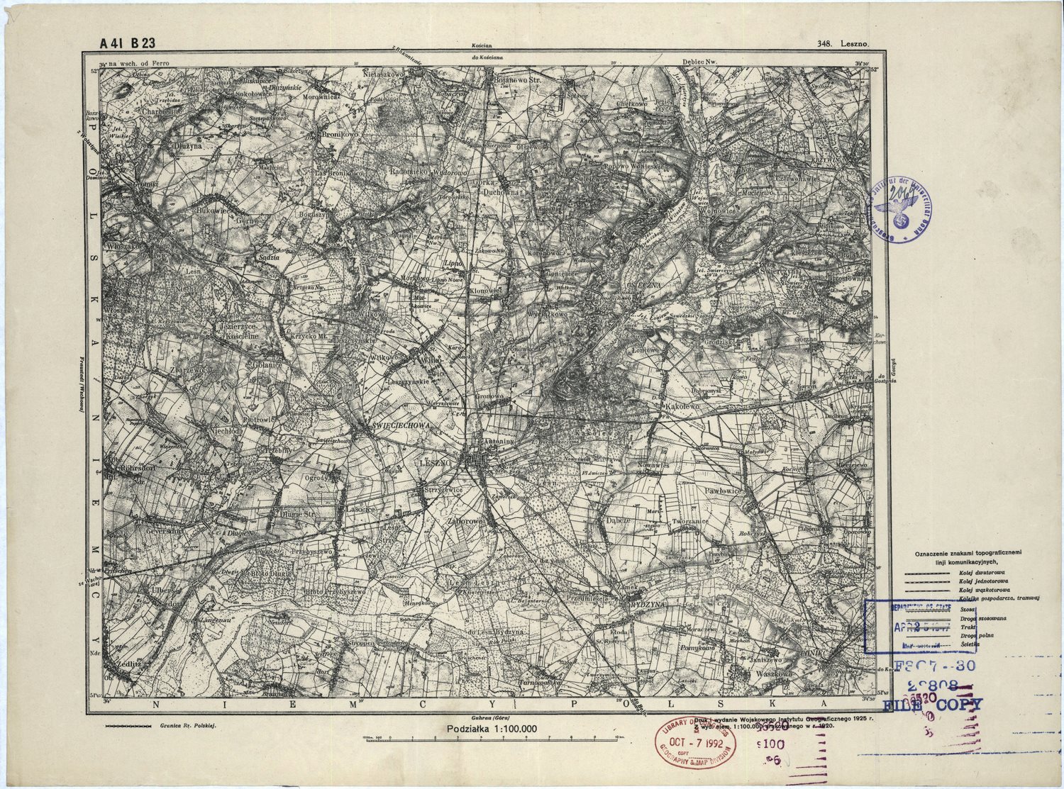 Mapa Leszna z 1925 roku